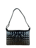 Chanel Black Patent Chocolate Bar Shoulder Bag '02