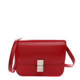Celine Smooth Calfskin Medium Classic Box Flap Bag Red