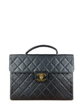 Chanel Black Caviar Leather Briefcase 1992