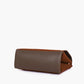 Dark brown suede mini top-handle bag