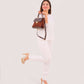 Dark brown suede mini top-handle bag