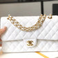 CHL -  Classic Medium Flapbag Golden Hardware White 10in/25.5cm