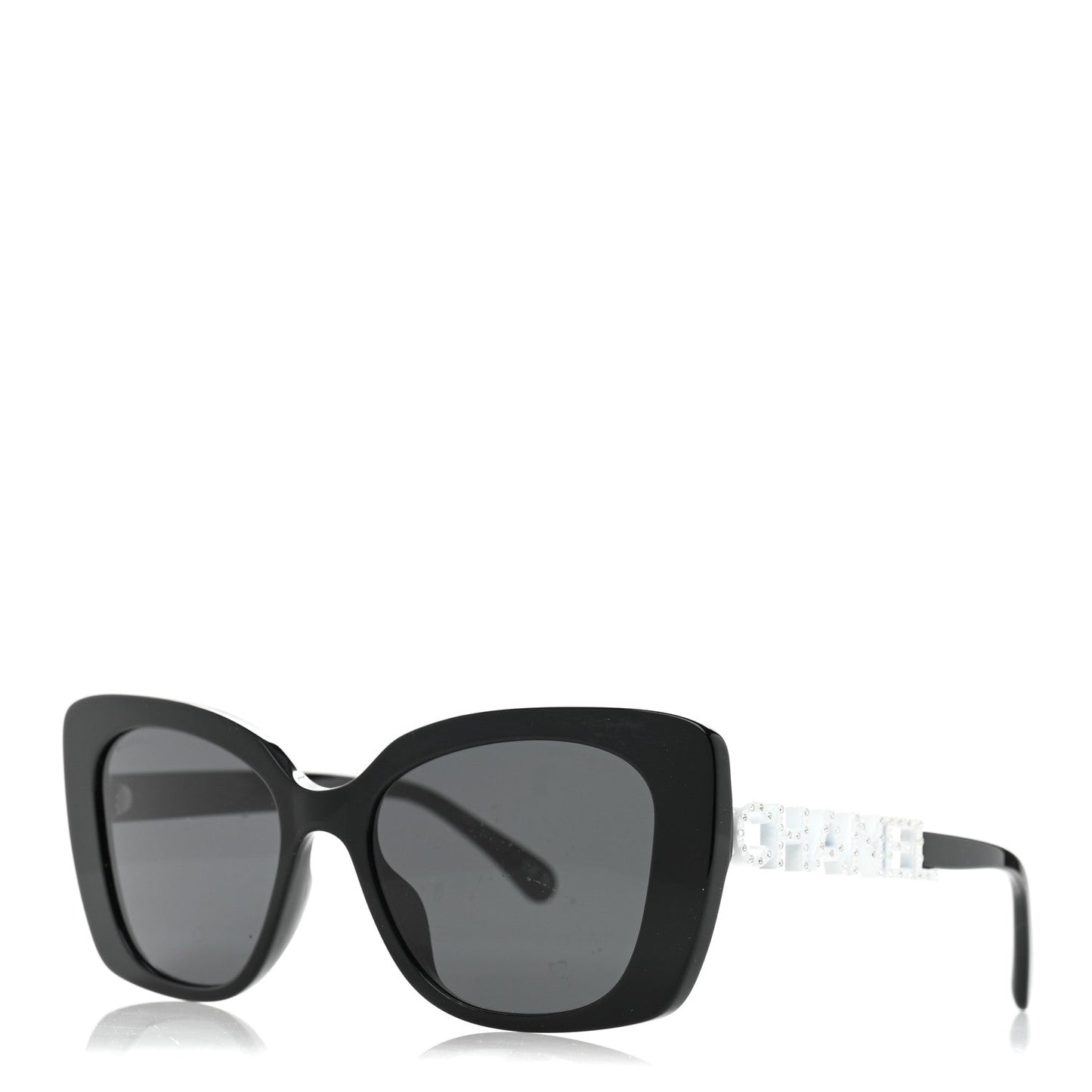 Amelia Acetate Strass Square Sunglasses 5422-B-A Black White