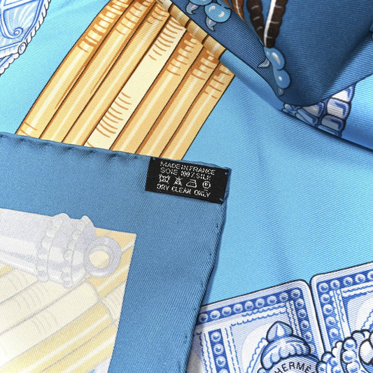 Amelia Silk Ceintures et Liens Scarf 90 Blue Orange