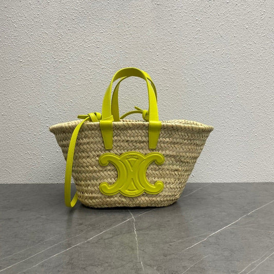 CE Teen Triomphe CE Classic Panier In Palm Leaves And Lizard Yellow For Women 8in/20Amelia194004EH4.11CT
