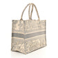 Christian Dior Canvas Embroidered Medium Dioriviera Toile De Jouy Book Tote Gray