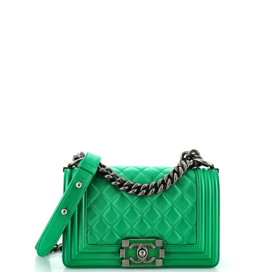 CHANEL Boy Flap Bag Quilted Lambskin Small