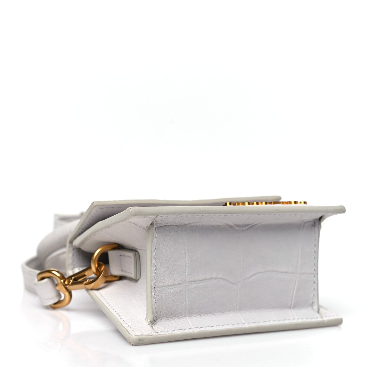 Jacquemus Suede Crocodile Embossed Le Chiquito Grey