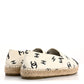Amelia Lambskin Printed CC Espadrilles 38 White Black