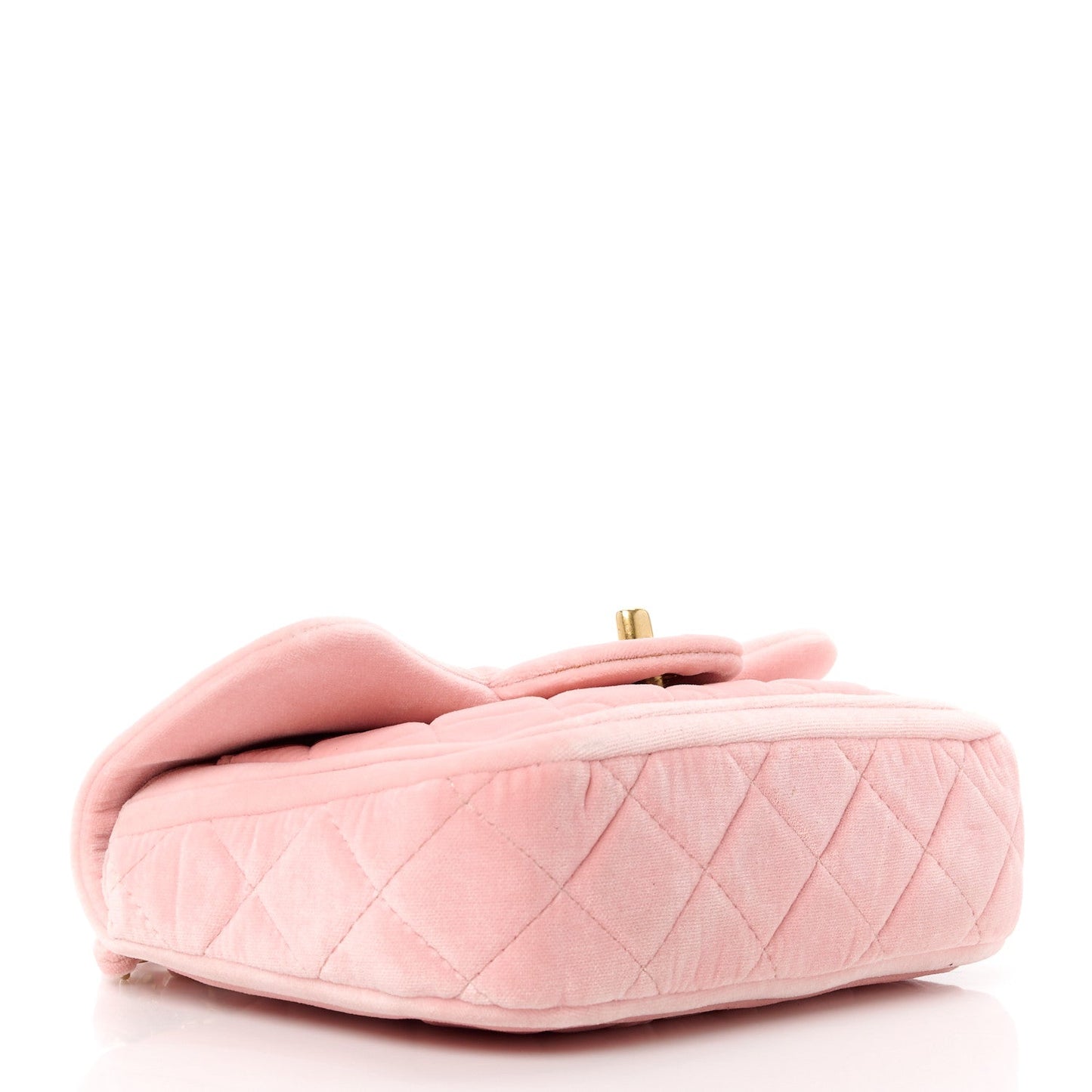 Amelia Velour Quilted Mini Double Frame Flap Rose