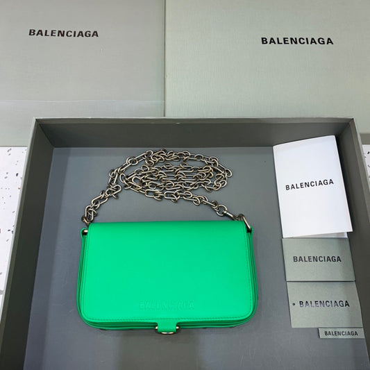 BLN-Ciaga Bondage Wallet With Chain Green, For Women,  Bags 8in/20cm
