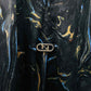 FENDI Marbled Black Multicolor Size Small Long Dress
