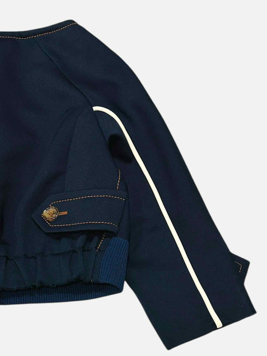 PRADA Cropped Navy Blue Patch Size US 8 Jacket