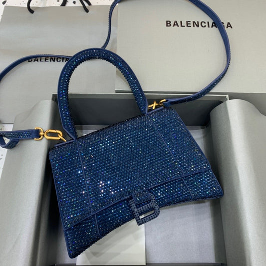 BLN-Ciaga Hourglass Small Handbag In Dark Blue, For Women,  Bags 9in/23Amelia