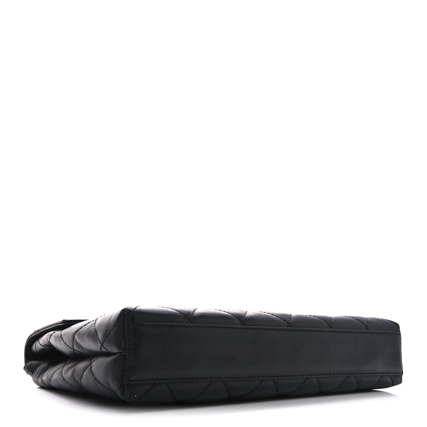 Amelia Lambskin Quilted Clutch Black