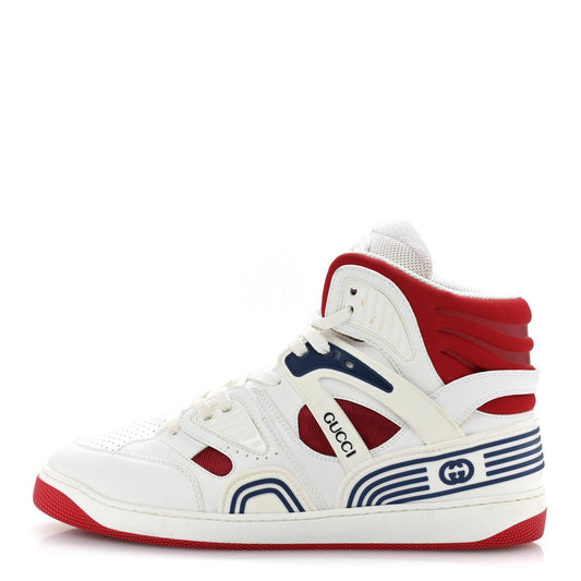 Amelia Demetra GG Supreme Monogram Mens Basket High Top Sneakers 11 Great White Red Blue