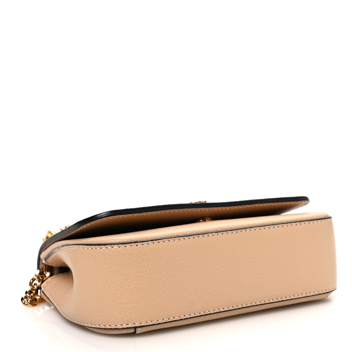 Versace Grained Calfskin Virtus Mini Chain Bag Beige