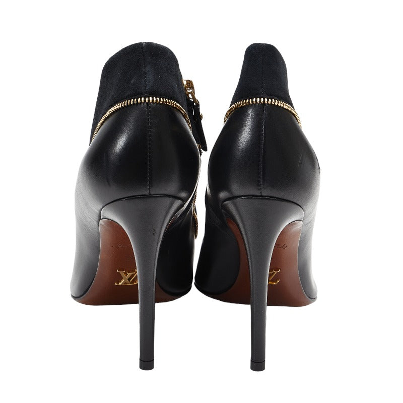 Louis Vuitton Zippoint PinHill Short Boots MA0134 Black Gold Leather Suit  Louis Vuitton