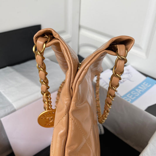CHL -  22 Handbag Gold Hardware Shiny Camel For Women Handbags, Shoulder Bags 16.5in/38AmeliaAS3261 B08037 NB356