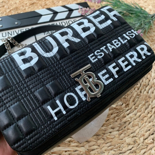 B-Berry - Amelia  Horseferry Print Quilted Small Ameliala Bag Monogram Black For Women, Bags 9in/23Amelia 80216191