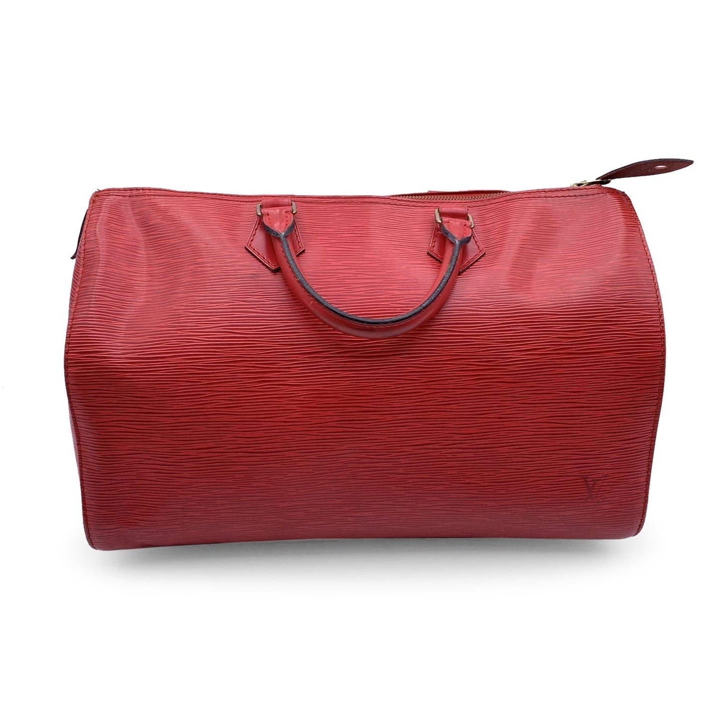 LOUIS VUITTON   Red Epi Leather Speedy 35 Boston Bag Handbag