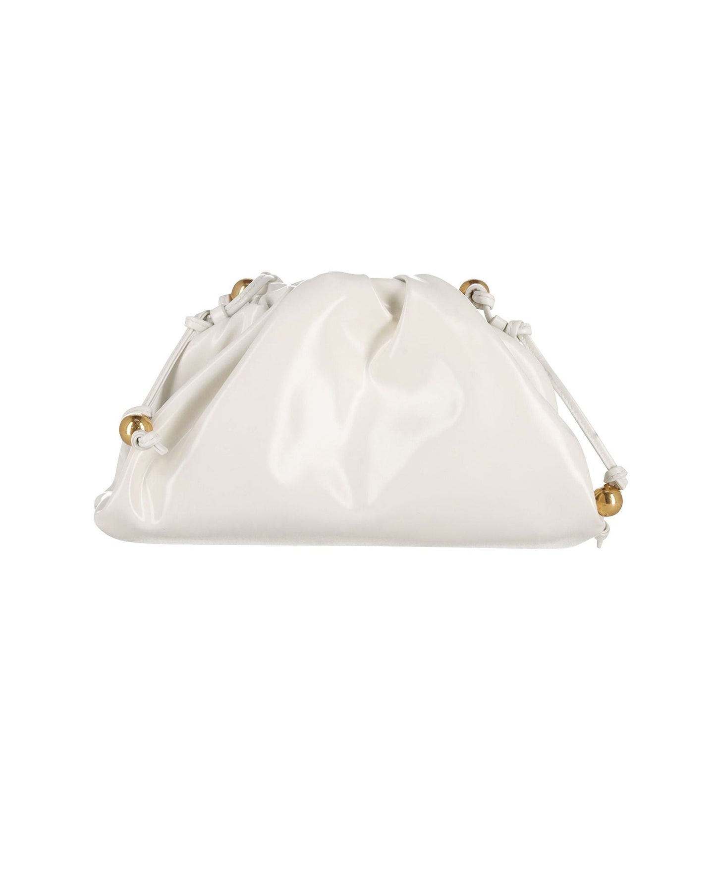 Bottega Veneta Mini Pouch Clutch in White Patent Leather