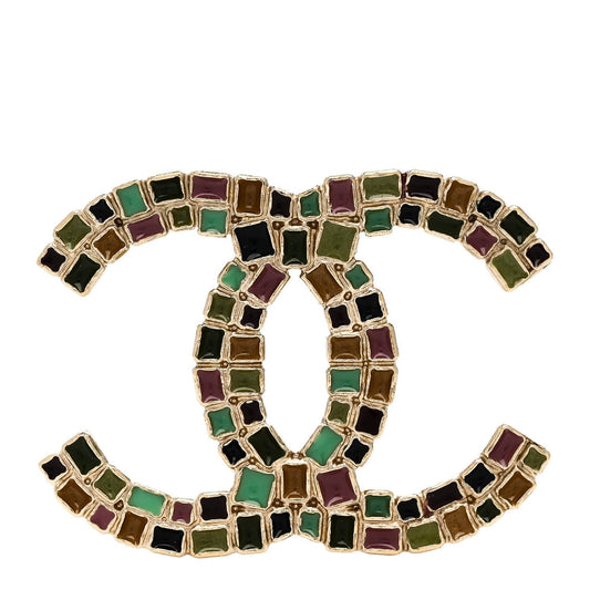 Amelia Enamel CC Brooch Gold Multicolor