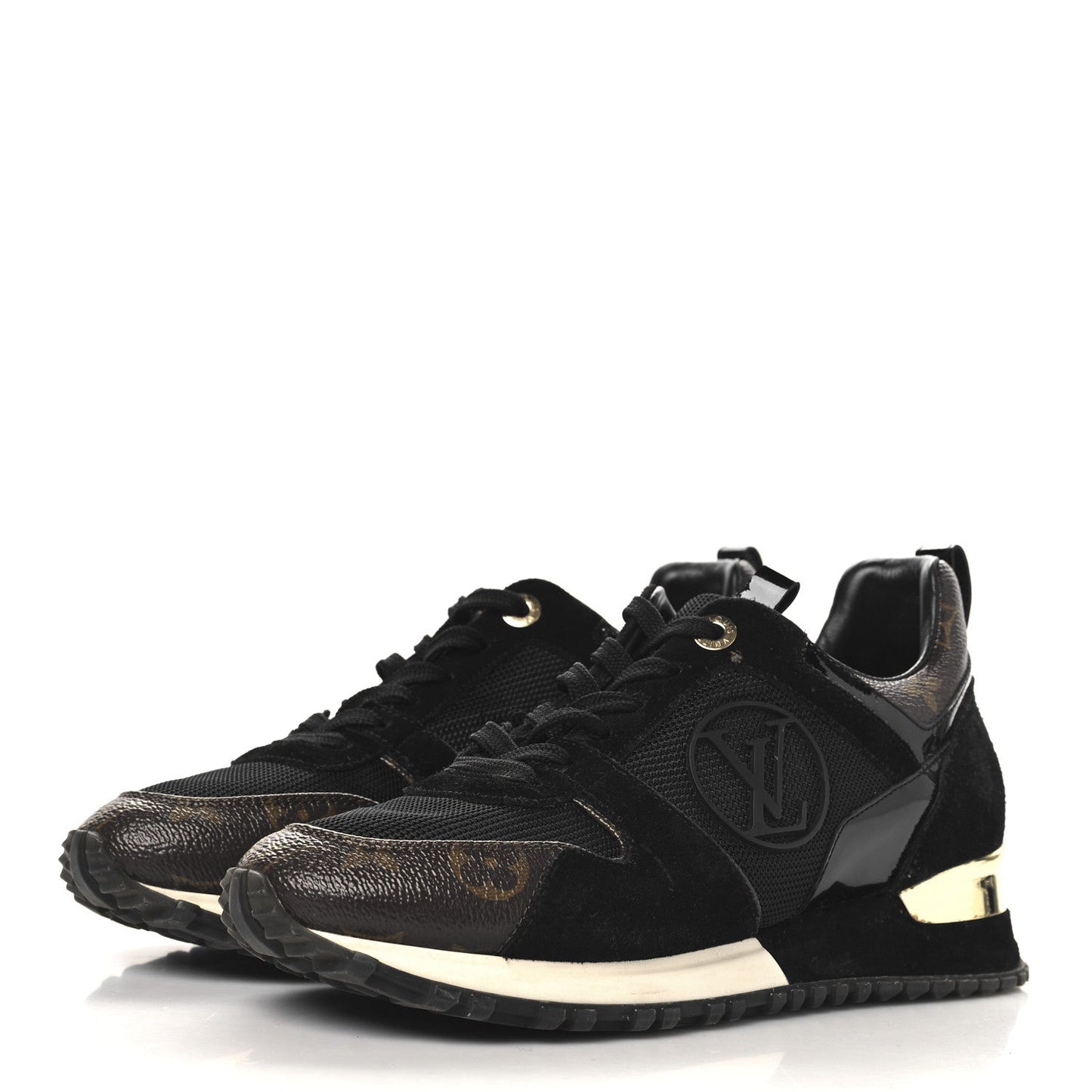 Louis Vuitton Suede Monogram Run Away Sneakers Black