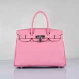 Hermes Birkin 30cm Togo Leather Handbags Cherry Pink Silver