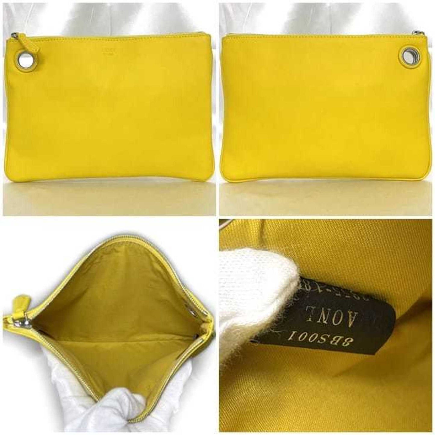 Fendi  pink yellow Leather Clutch Bag (Pre-Owned)