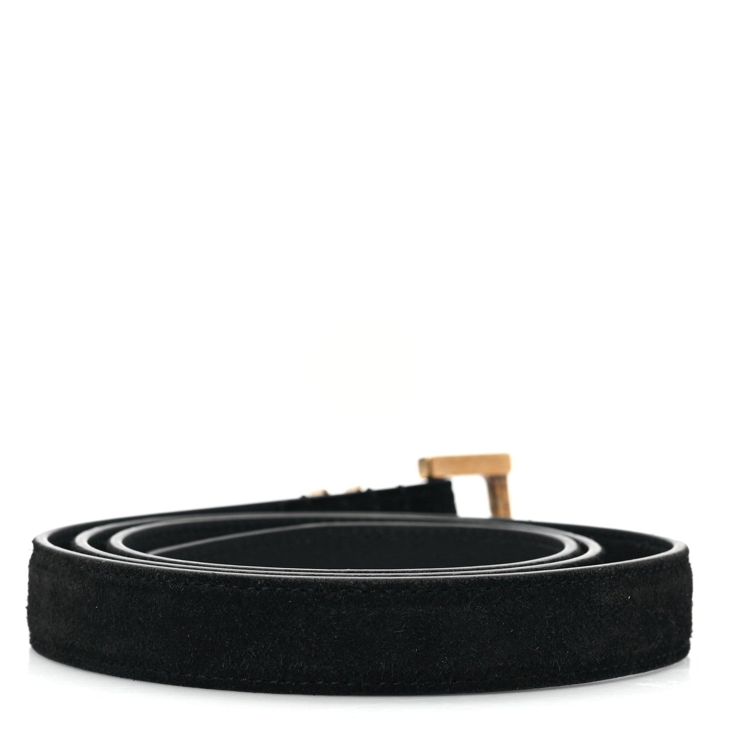 Saint Laurent Suede Calfskin Monogram Square Buckle Belt 85 34 Black