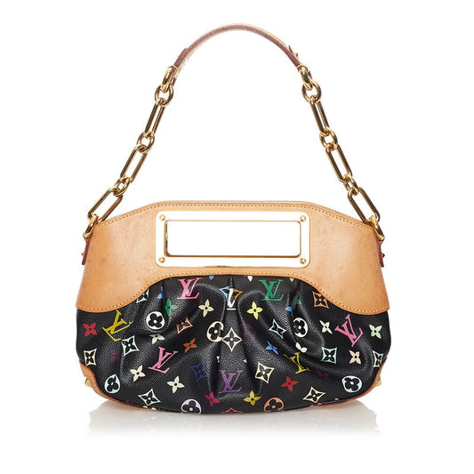 Louis Vuitton Monogram Judy PM Chain Handbag Shoulder 2way Noir PVC Leather