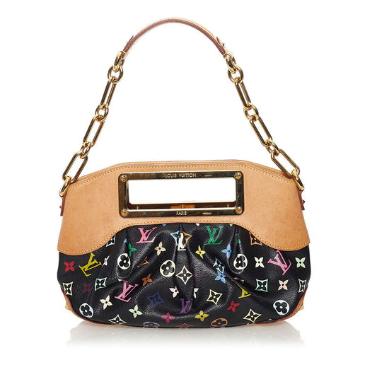 Louis Vuitton Monogram Judy PM Chain Handbag Shoulder 2way Noir PVC Leather