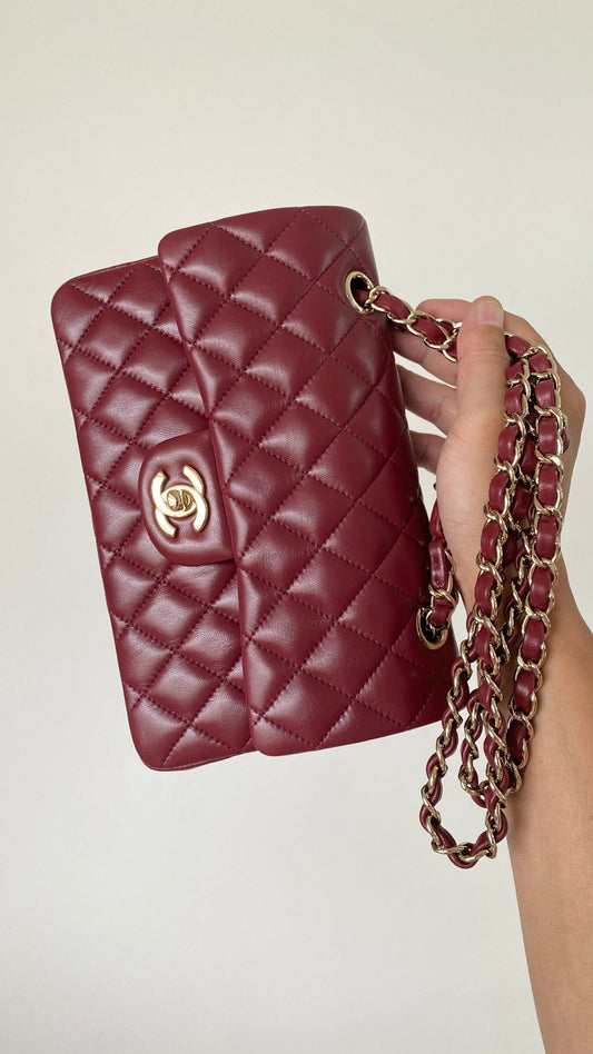 CHL - Small Classic Handbag Dark Red For Women Bags 9.1in/23cm