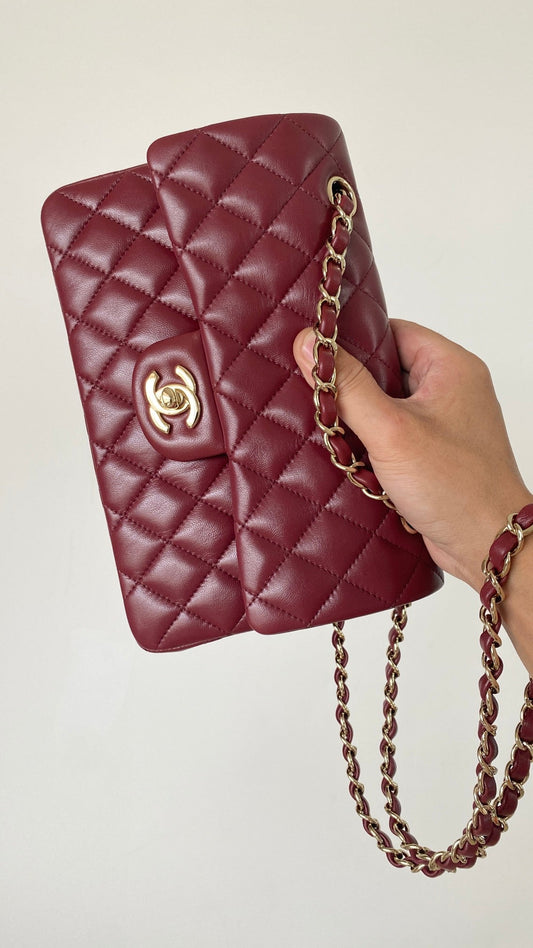 CHL - Small Classic Handbag Dark Red For Women Bags 9.1in/23cm