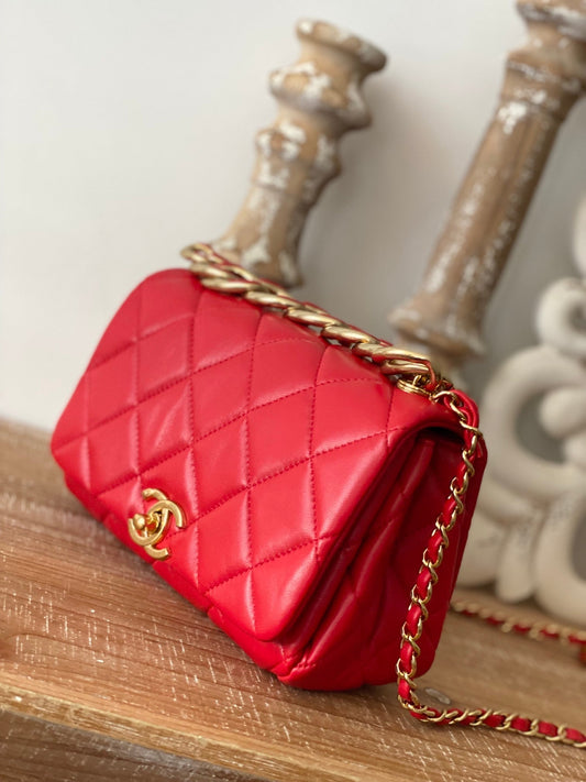CHL -  Classic Diamond Flap Bag Red For Women Bags 9.1in/23cm