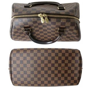Louis Vuitton MM Damier Canvas Leather Ebene Handbag