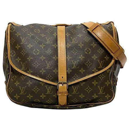 Louis Vuitton Leather Monogram Canvas Shoulder Bag