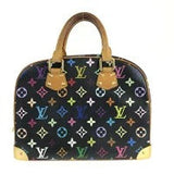 Louis Vuitton Monogram Trouville Handbag Multicolor Canvas Black