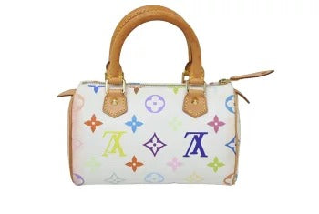 Louis Vuitton Mini Speedy White Multicolor Monogram Handbag
