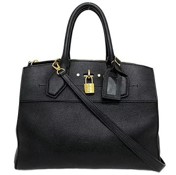 Louis Vuitton City Steamer MM Calf Leather Shoulder Bag Black