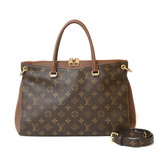 Louis Vuitton Pallas Damier Ebene Canvas Leather Shoulder Bag
