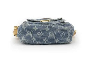 Louis Vuitton Pochette Monogram Denim Leather Shoulder Bag