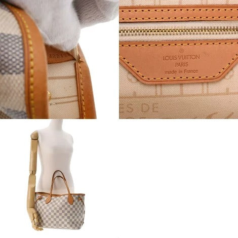 Louis Vuitton Damier Azur Neverfull PM Old Canvas Handbag