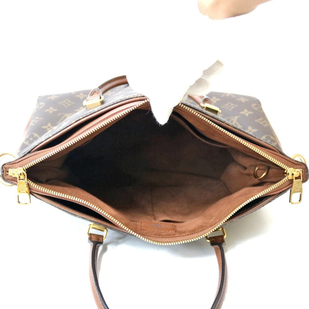 Louis Vuitton Pallas Damier Ebene Canvas Leather Shoulder Bag