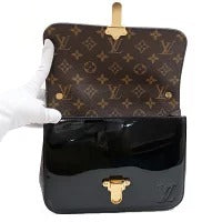 Louis Vuitton Cherry Wood BB Monogram Canvas Patent Leather Handbag