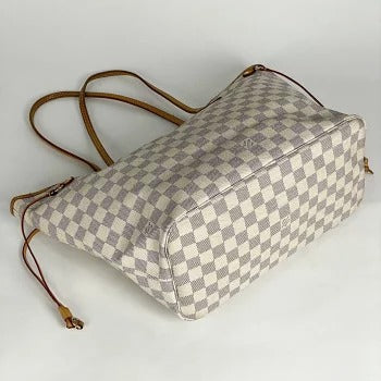 Louis Vuitton Damier Azur Neverfull MM Shopping Tote Bag