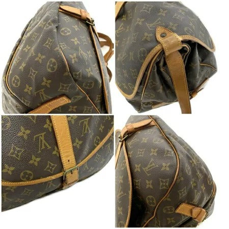 Louis Vuitton Leather Monogram Canvas Shoulder Bag