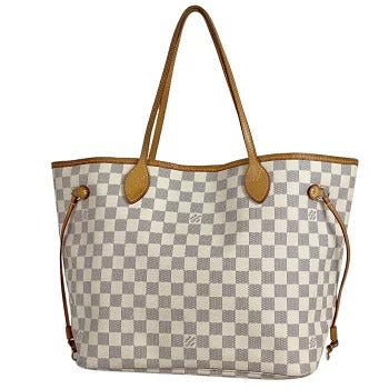 Louis Vuitton Damier Azur Neverfull MM Shopping Tote Bag