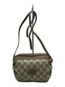 Gucci drawstring leather overall pattern GG monogram shoulder bag